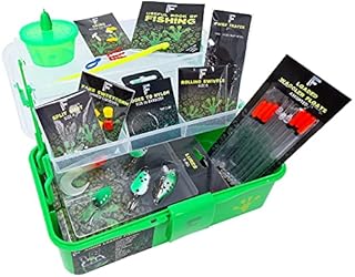 FLADEN Fishing - Junior River Loaded Coarse Terminal Tackle Box Set - Ideal Bits and Pieces Starter Accessory Set For Kids - PINK or GREEN 2 Tray Cantilever Box Pack - 28cm x 17cm x 13cm