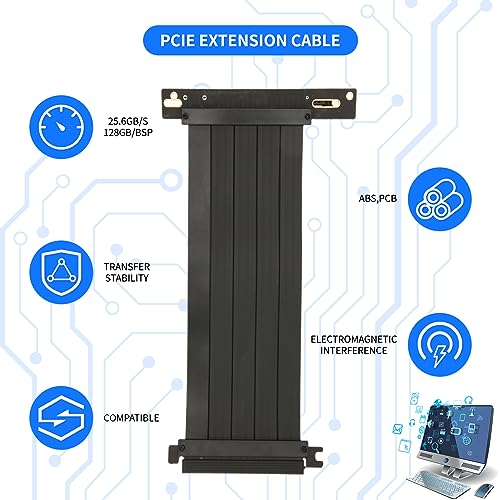 PCIE Extension Cable, 128Gbps 4.0 X16 Extender Riser Cable - Image 2