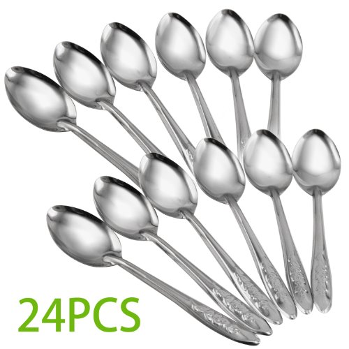 TRIXES Set di 24 cucchiaini da tè, Acciaio Inox