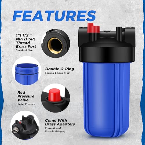 Image of VIHOSE RV Water Filter System, Anti-Clog Water Filter for 25K Gallons with One-Piece 6-Stage Filtration, Removes Sediments, VOCs, Heavy Metals, Bad Taste, Odor