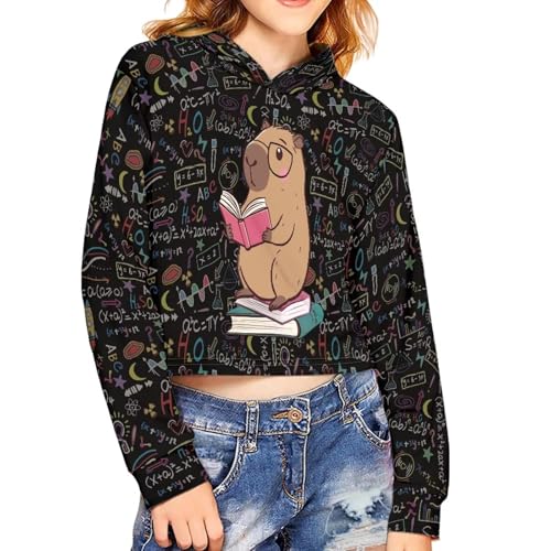 DISNIMO Girls Crop Tops Hoodies 5-14T Kids Long Sleeve Pullover Sweatshirts Athletic Volleyball Clothing4