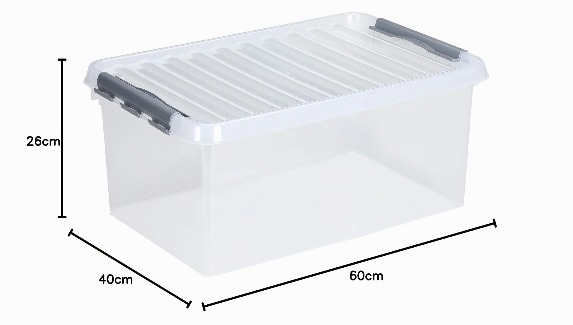 3 x SUNWARE Q-Line Box - 45 Liter - 60 x 40 x 26cm - transparent/metallic