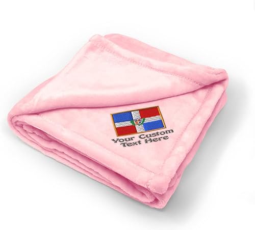 Ropa de cama de bebé bordada personalizada para niños y niñas, República Dominicana de poliéster suave de felpa receptora, color rosa, nombre de