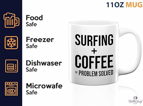 Miniatura 4 de Adventure - Taza de café de 11 onzas, color blanco, para surfear, tablas de surf, surf, playa, verano, playa, adolescente, amistad