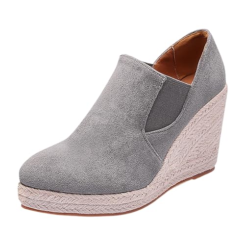 Mocassin femme anti-transpiration en tissu respirant gris tendance taille 41