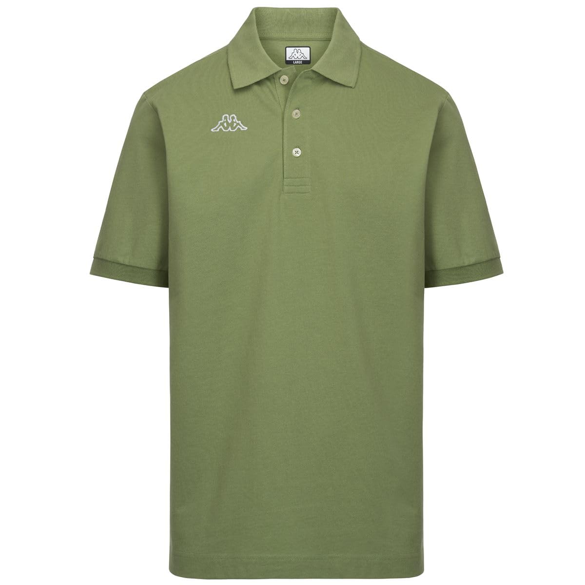 Kappa - Polo da Uomo in Piquet di Cotone, Regular Fit, Maniche Corte, Logo Omini Ricamato, Verde