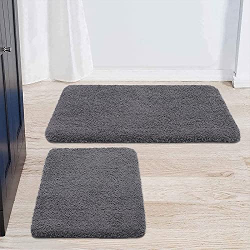 Buganda Microfiber Bathroom Rugs Set 2 Pieces - Shaggy Soft Thick Bath Mat, Non-Slip Machine Wash/Dry Absorbent Shower Bathroom Rugs and Mats Sets for Bathroom(17”x24”+20”x32”, Grey) Buganda Microfiber Bathroom Rugs Set 2 Pieces - Shaggy Soft Thick Bath Mat, Non-Slip Machine Wash/Dry Absorbent Shower Bathroom Rugs and Mats Sets for Bathroom(17”x24”+20”x32”, Grey)