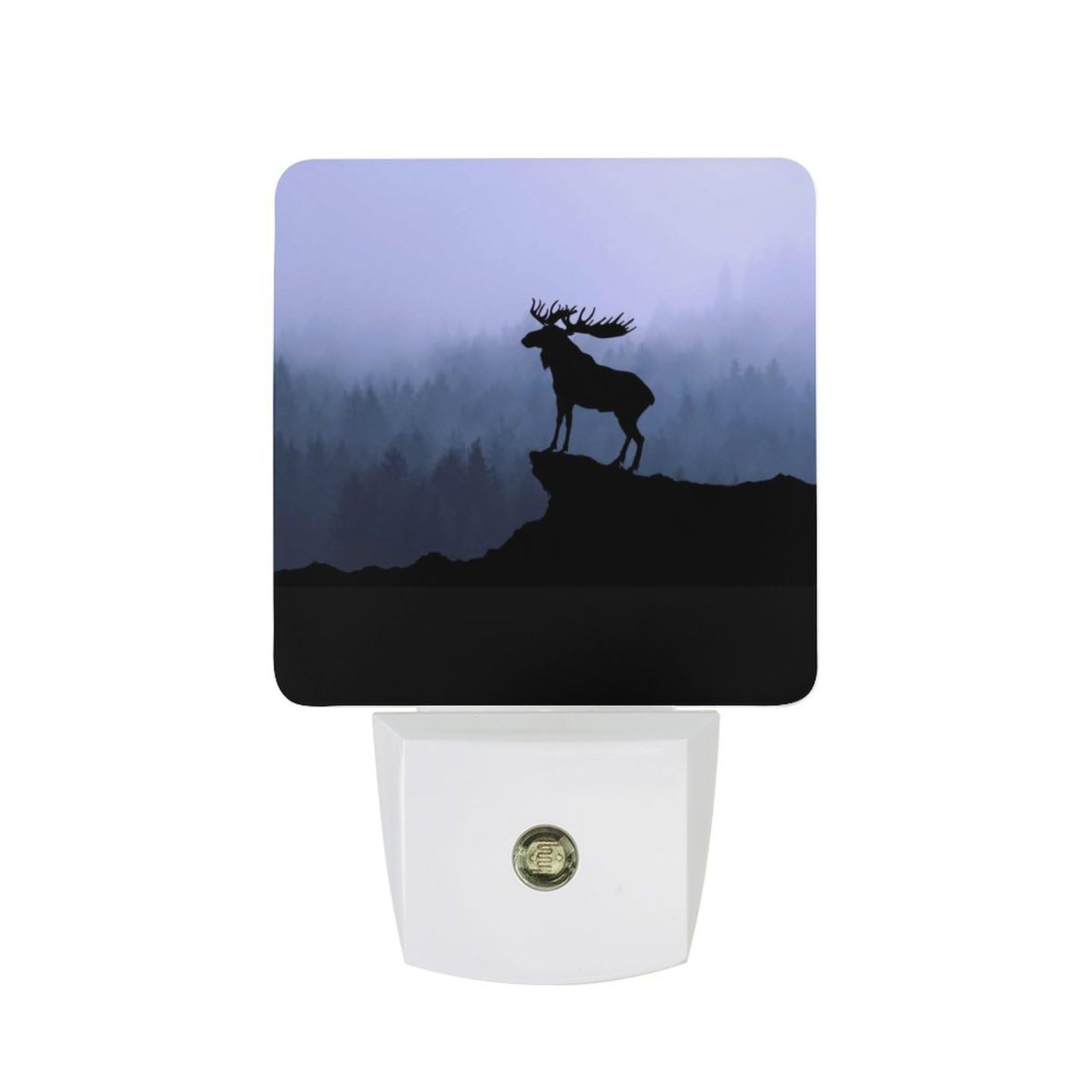 Nqrxadcrt Style Moose Forest Night Light Plug In Wall Lights Bedside Lamp Bedrooms Home Hallways Decoration