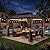 Domi 10' x 12' Hardtop Gazebo Permanent Metal Gazebo with Galvanized Steel Double Roof, Curtains and Netting for Party, Wedding, Outdoor Dining, Patio, Backyard, Brown
