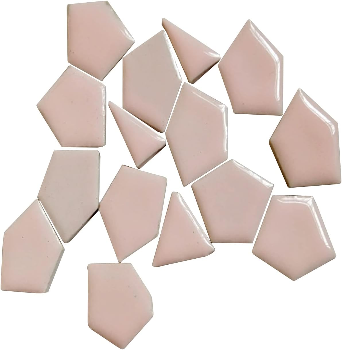 200g Bulk Ceramic Tiles Mosaic Pieces Irregular Shape Ceramic Pieces Art Making Supplies for Bathroom and Kitchen Wall Decoration(Pink)