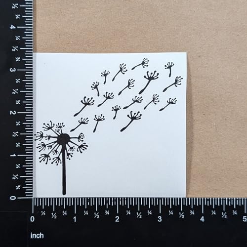 Image of Dandelion Blowing Decal 4 Pack: Blowing Dandelion Decals, Dandelion Flower, Dandelion Decals for Car Tumbler Laptop (Black, Small ~3.5 inch)