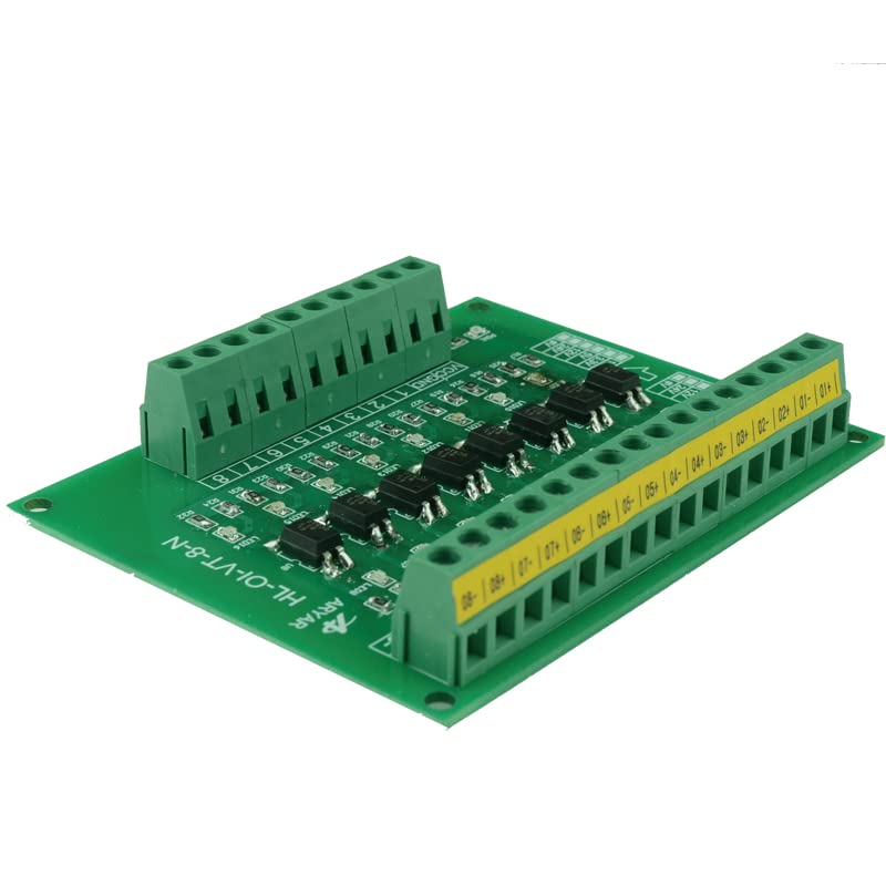 1.8V 3.3V 5V 12V 24V 8 Channel Optocoupler Isolation Board Level Voltage Conversion Board PLC Signal - (Color: Input 5V, Connector Type: with Carrier, Pins: Output 24V, Insert Type: Output PNP)