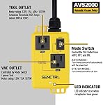 SENCTRL Automatic Vacuum Switch Allow Power Tool/Table Saw to Turn Vac Cleaner/Accessory On and Off Automatically, Load Sensing, On Delay Prevent Circuit Overload, Shop Dust Collector Off Delay