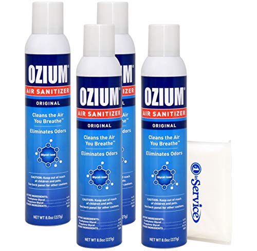 Ozium Air Sanitizer Spray - Glycolized Air Freshener Reduces Airborne Bacteria Eliminates Smoke & Malodors 8Oz Spray Air Freshener, Original (4 Pack) #TOP26