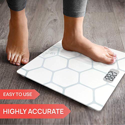 INEVIFIT Bathroom Scale, Highly Accurate Digital Bathroom Body Scale, Measures Weight up to 400 lbs. Includes Batteries - Thumbnail 2