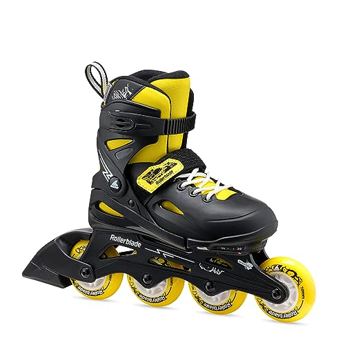 Rollerblade Fury   Patines en línea para niños, Color Negro y Amarillo, Talla 33 38