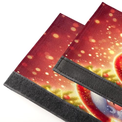 Image of Christmas Refrigerator Door Handle Covers Set of 2 Fridge Door Handle Decor | Xmas Santa Claus Washable Dishwasher Mocrowave Oven Protector Handle Cover Keep Your Kitchen Appliance Clean
