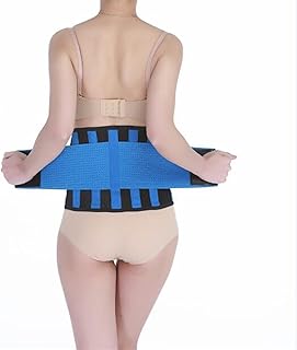 Corrector de Espalda Cintura de Trabajo Soporte de Espalda Cinturón Banda Lumbar Espalda Corrector de Postura Cinturón Corsé Salud y relajación (Color : Blue, Size : S)