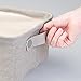 mDesign Soft Cotton Fabric Closet Storage Organizer Bin Basket with Coated Interior and Attached Carrying Handles for Bathroom Vanity, Cabinet, Shelf, Countertop - Wide - Light Gray