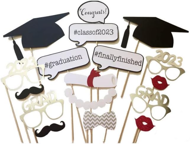 2024 Graduation Photo Booth Props 20 Pieces 2024 Graduation Ceremony Party Decorations
