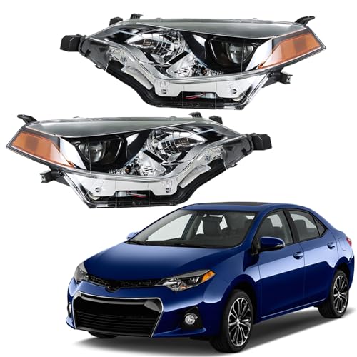 Image of labwork Headlight Assembly Replacement for Toyota Corolla 2014 2015 2016 Headlamps Front Light Pair Driver and Passenger Side