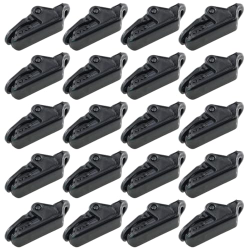 20Pcs Clips de Lona, Toldos Abrazaderas Plastico, Plástico Pinza de Cocodrilo para Tienda de Campaña, Set de Pinzas para Lonas,Juego, Soporte Clip de fijación del Tensor para Lona