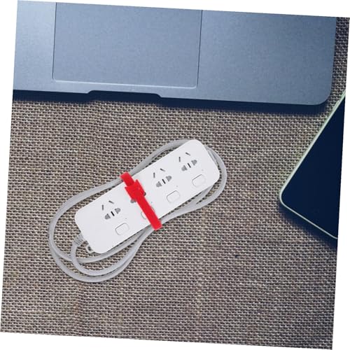 Vaguelly 100 piezas reutilizables de lazos para cables, organizadores de cables con gancho y lazo, para escritorio y gestión de cables electrónicos, rojo 12mm x 300mm miniatura 6