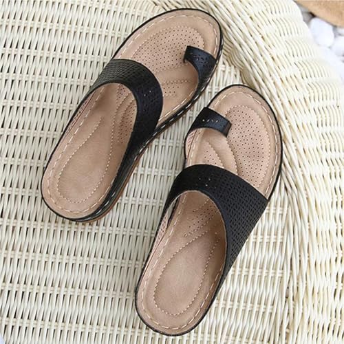 Yytcsjz Women's Hollow Sandals, Summer Split Toe Women's Comfortable Breathable Mesh Flip Flops, Wedge Heels, Clip Toe Bunion Corrector3