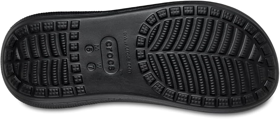Crocs Unisex Adult Sandal, Crush Sandal, Black, 6 UK Men, 7 UK Women