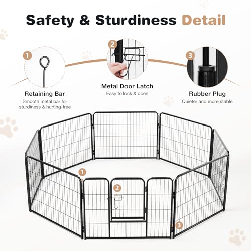 image for SMUG Heavy-Duty Iron Dog Playpen – 16 Panel 32” Durable, Rust-Resi