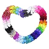 HABI 45 stk Haarschleifen mehrfarbig Haarclips Haarklammern Haarspange Haar Accessoire für Mädchen Baby aus Ripsband und Metall