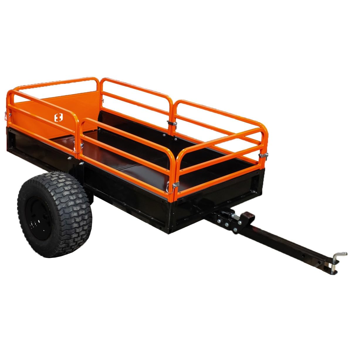 Impact IMPLEMENTS® 1500lb HD Agricultural Trailer with Solid Floor & Sides. Rugged Tires and Solid Sides with Tailgate for Increased Capacity. Original USA Design.