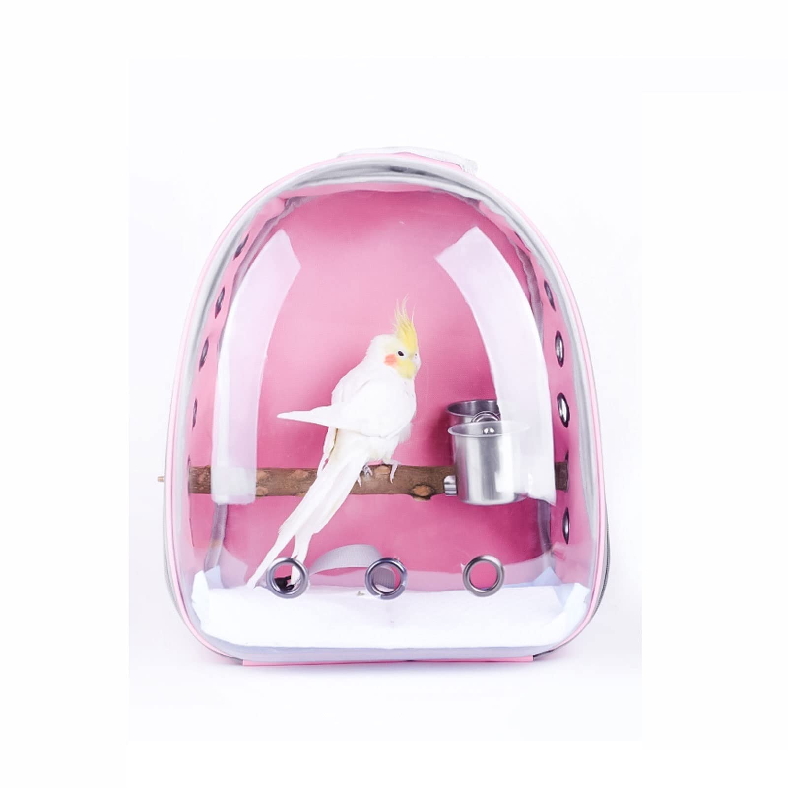 La Jaula De Pájaros Birdcage Viaje Mochila con Marco de Postura Pájaro portátil Birdcage Cubierta de pájaro transportador de Aves ventilado Transparente Birdcage Frame Jaula para Periquitos