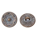 PEPPERLONELY Brand 10PC Metal Shank Button Round Antique Copper Spray Painted White Single Hole Flower Pattern 15.0mm( 5/8)
