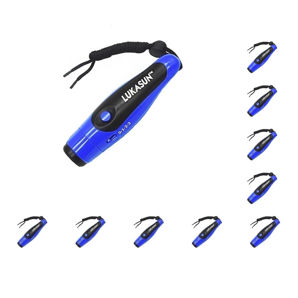 Lot de 10 sifflets électroniques à décibels à haut décibels - Outil d'entraînement à trois tons - Collection sonore - Rechargeables - Fournitures d'avertissement rapide et sain