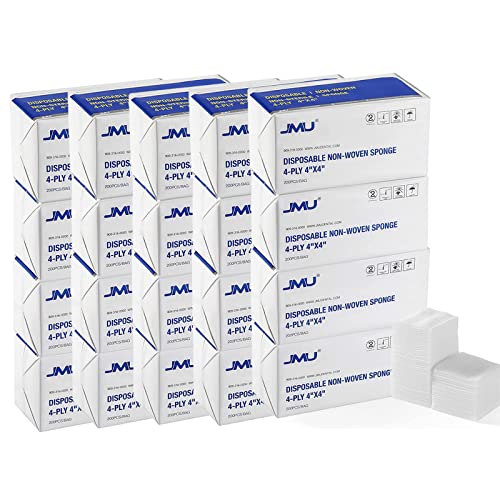 JMU 4x4 Gauze Pads, 4-ply non-woven sponges, 4000 count