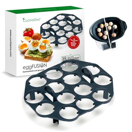 CucinaOra eggFUSION eierhouder - Eierkoker voor 14 eieren, compatibel met Thermomix TM7, TM6, TM5, TM31 accessoires - Compatibel met MC Smart Connect keukenaccessoires