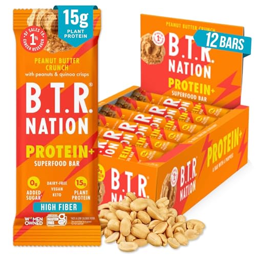 B.T.R Nation - High Protein Bar Peanut Butter Crunch - Vegan - 12 Bars