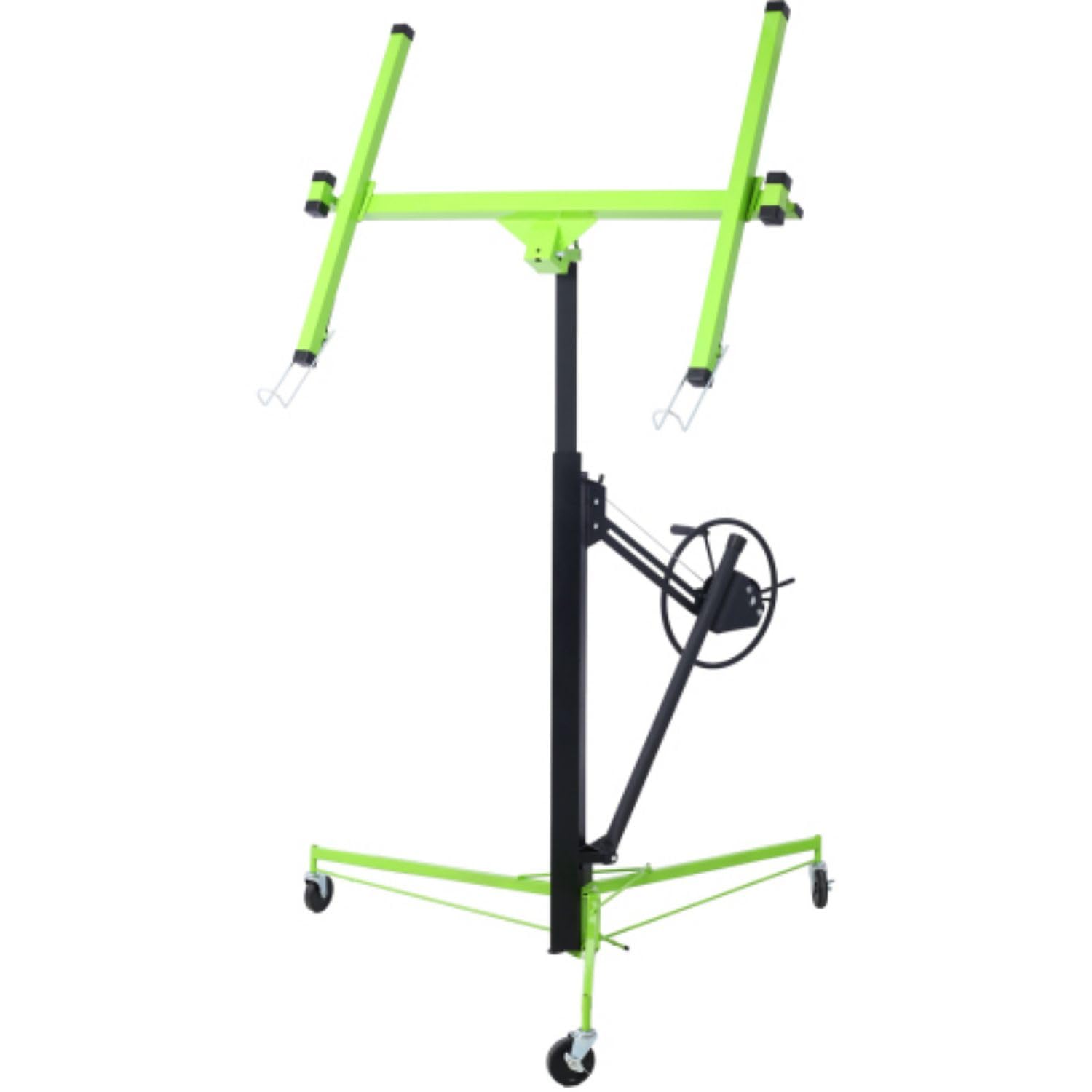 Drywall Lift, 11' Lift Sheetrock Lift Drywall Lift for Ceiling, Drywall Lift Panel With Rolling Caster Wheels, Lock Device and Built-In Winch Brake