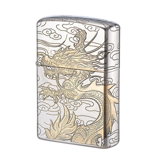 Mechero de queroseno vintage resistente al viento con relieve para barbacoas 2