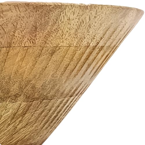 Image of Decorative Wooden Bowl | Natural Finish Fruit & Serving Bowl | Lite Brown Handcrafted Wooden Bowl for Home Decor & Kitchen