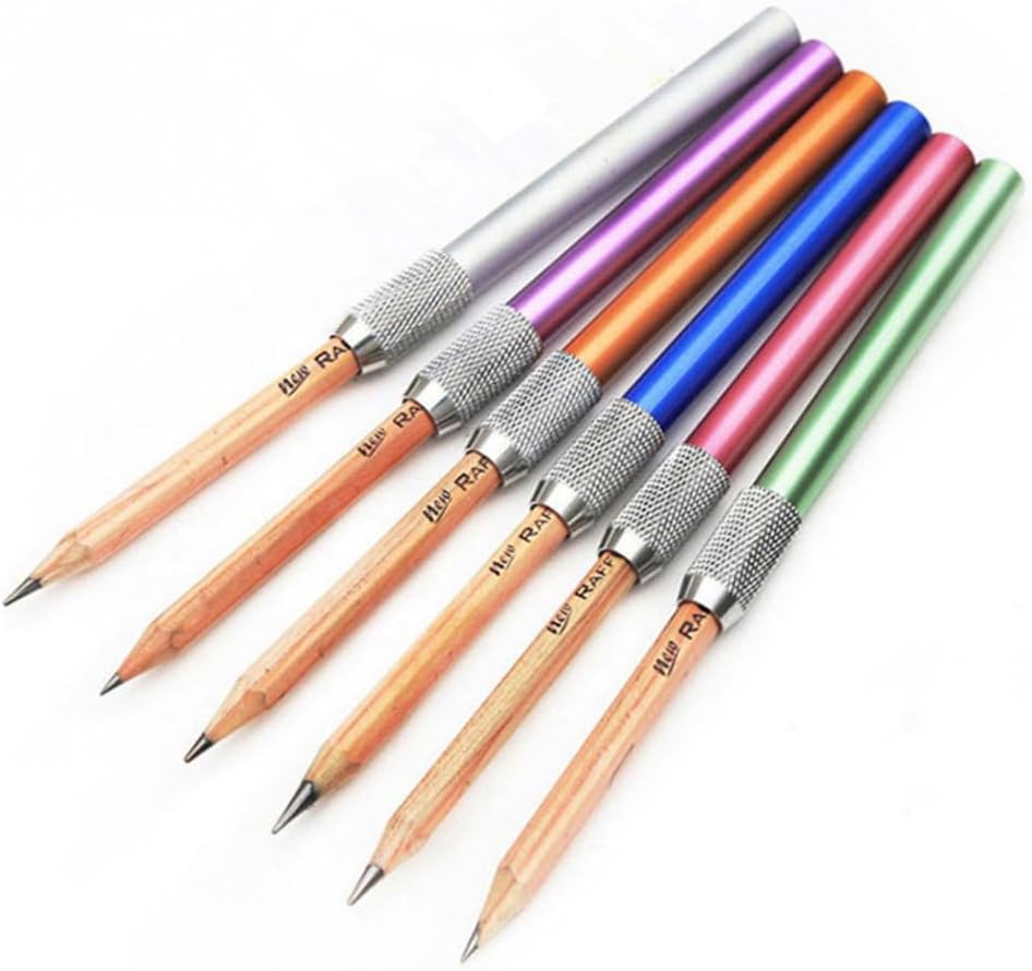 Angoily 3pcs Metal Pencil Extender Pencils for School Long Art Extender Holder