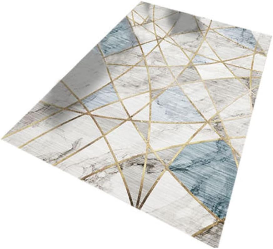 KUTIS Geometric Pattern Ultra Soft Living Room Carpet – Multicolor Machine-Washable Hallway Runner & Bedroom Floor Mat(50 x 80 cm, Multicolour)
