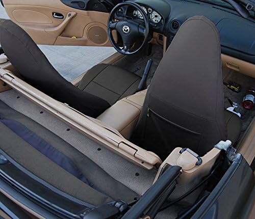 Miniatura 2 de Iggee Mazda Miata 2001-2005 - Funda de asiento de piel sintética color negroazul
