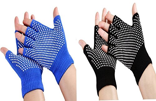 Preisvergleich Produktbild October Elf Atmungsaktiv Rutschfes Fingerlos Yoga Handschuhe 2 Stück (A)