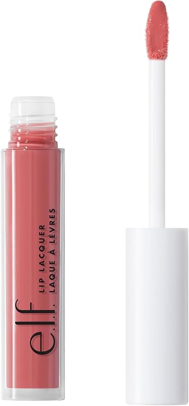 e.l.f. Lip Lacquer, Wild Rose | Hydrating Lip Gloss, Non-Sticky Ultra-Shine with Vitamin A & E, Vegan & Cruelty-Free