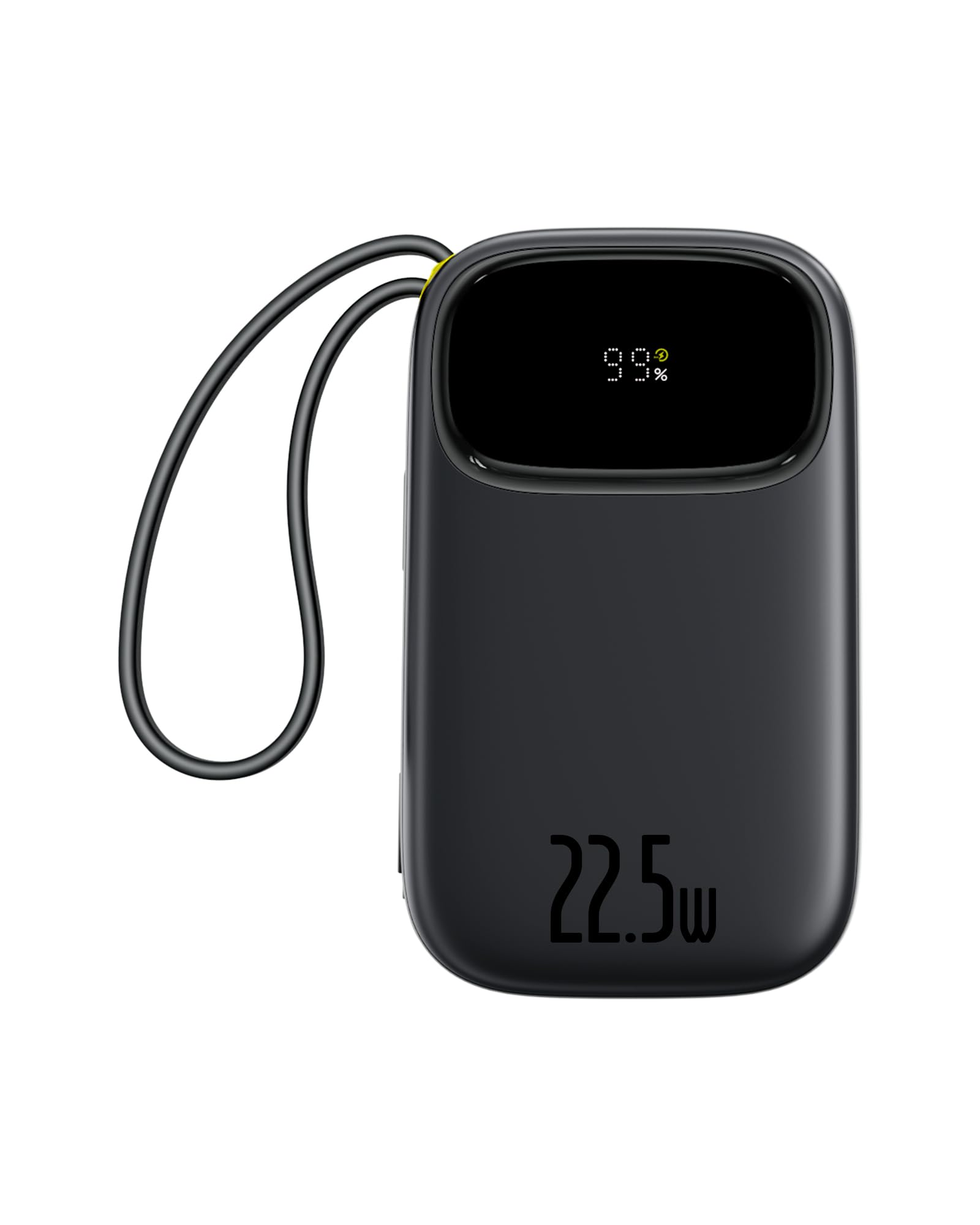 OS-Baseus EnerFill FC31 Powerbank con display digitale con 2 cavi integrati, 20.000 mAh 22,5 W, nero cosmico