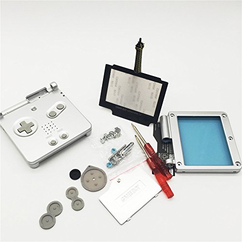 EXSEK Replacement Housing Shell Pack Compatible with Nintendo Gameboy Advance SP (Silver)