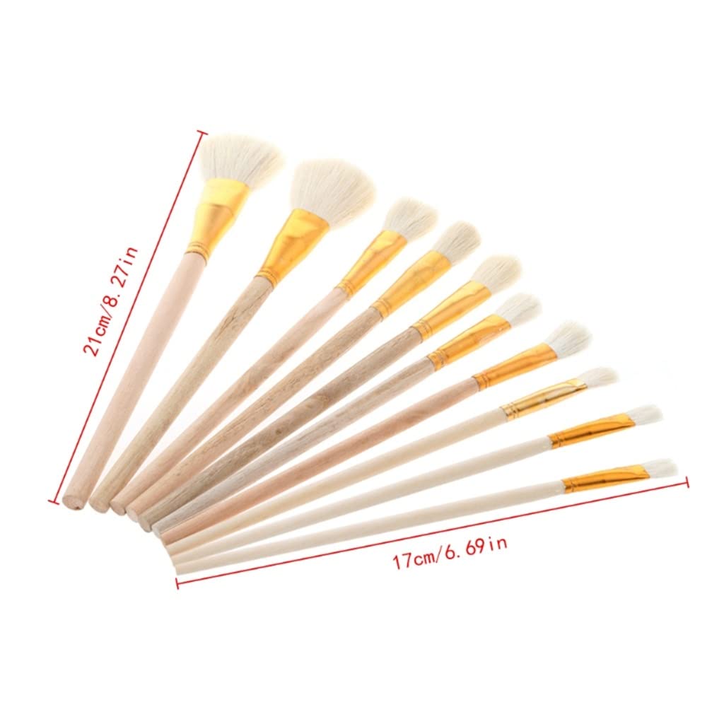 XBTGS Juego de 10 Pinceles para Pintura artística, óleo, acrílico, Acuarela, Dibujo y Manualidades.,
