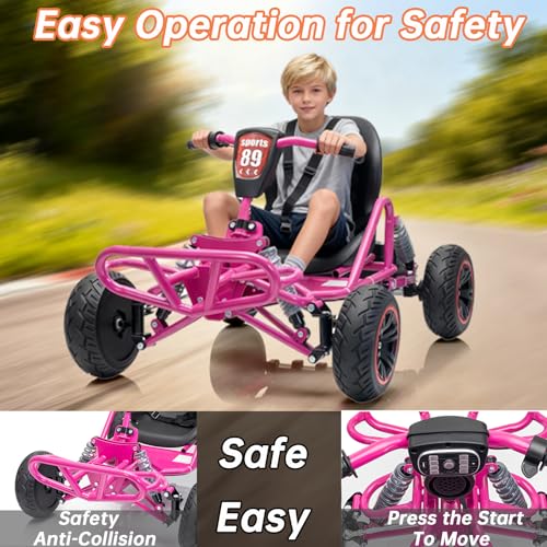 Image of POSTACK 24V Kids Go Kart, 24V Ride on Toy for Big Kids